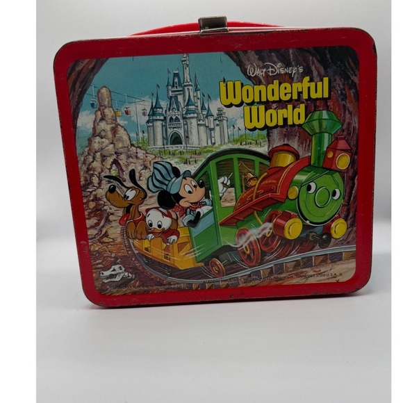 Vintage Walt Disney Wonderful World Of Ice Metal Lunch Box Mickey Donald Goofy
